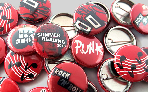 punk rock summer reading program buttons