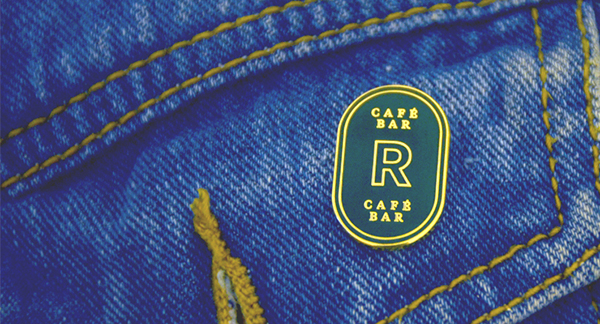 revival cafe enamel pin