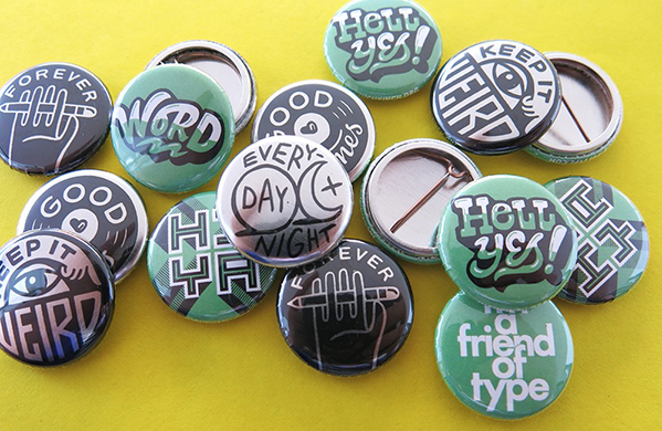 buttons used by inch x inch to fundraise