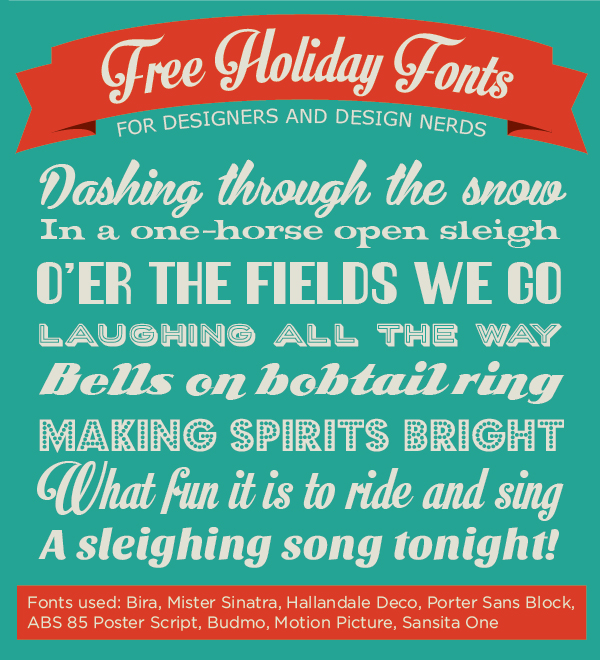 a list of winter holiday inspired fonts