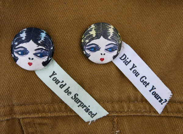 matching historic flapper buttons with ribbons