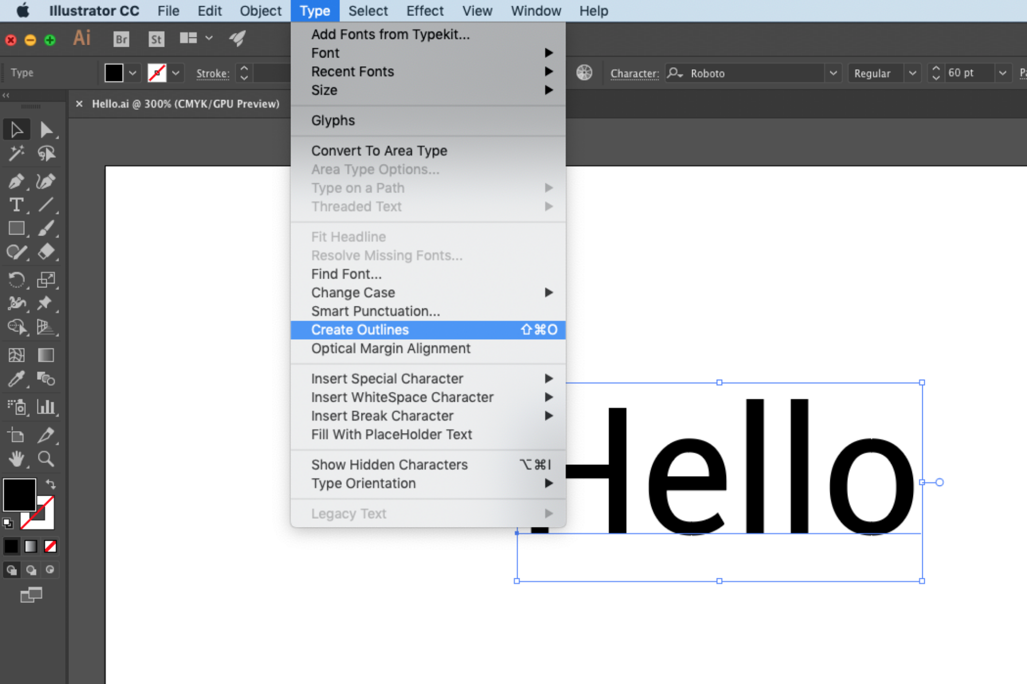 how to outline fonts in illustrator easy