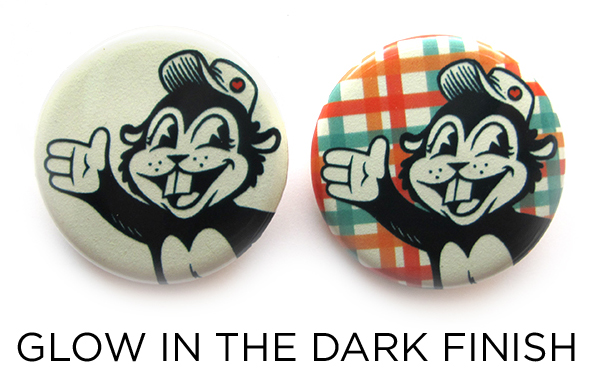 glow in the dark finish button example