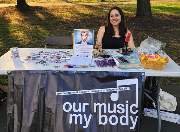 our music my body button making table