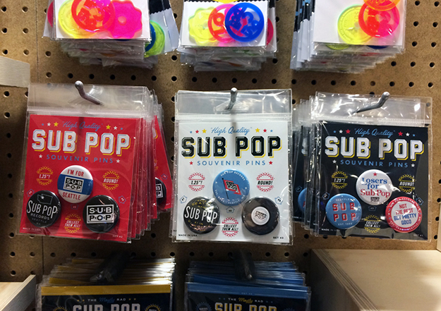 SubPOP buttons packs on display