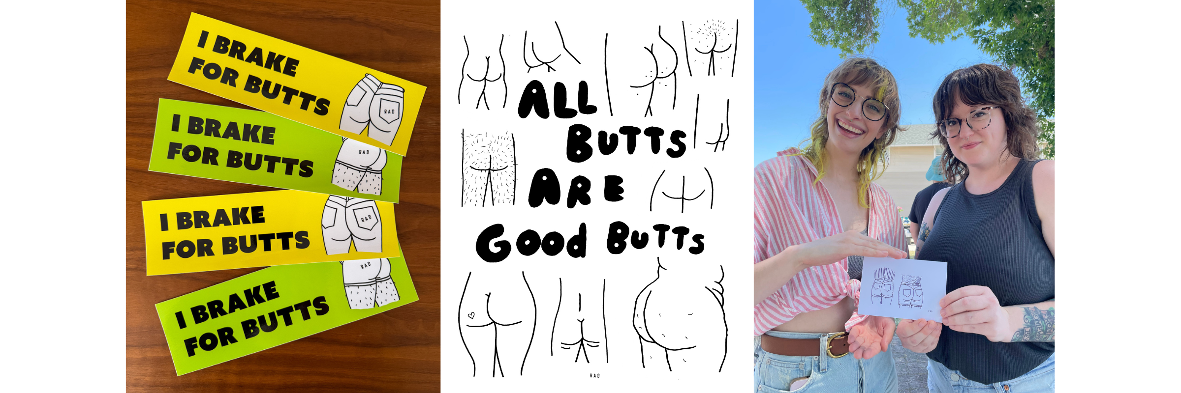 Butt Illustrations, Stickers, and Lifestyle
