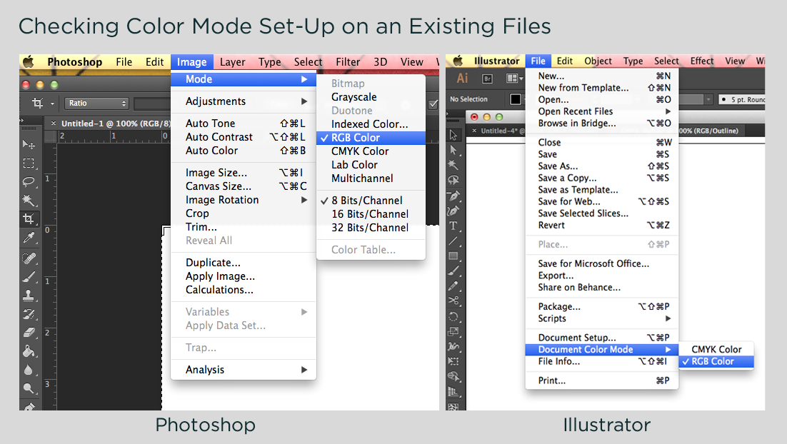 checking color modes in photoshop