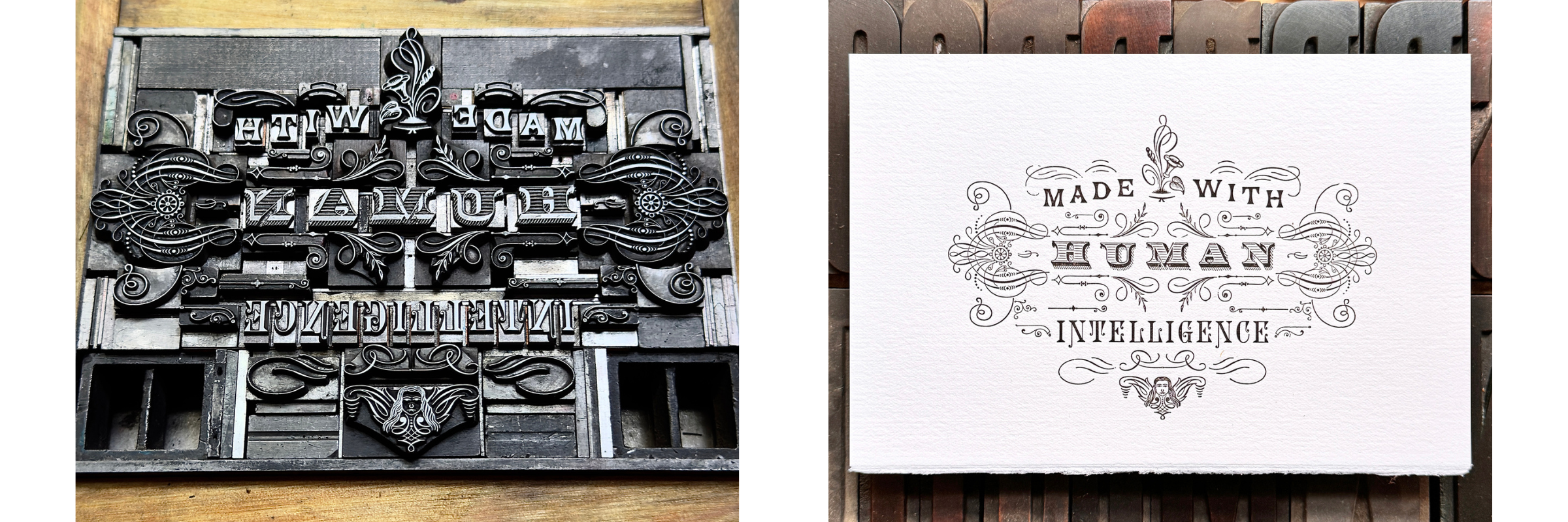 Starshaped Press type face Made with Human Intelligence Type and print for made with human intelligence design